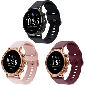 Bands Compatible with Fossil Gen 5 Julianna 2019 Release Women's Smart Watch, Quick Release Soft Silicone Fadeless Replacement Band for Fossil Gen 5 Carlyle