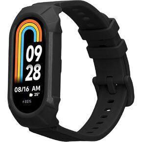 kwmobile Watch Band Compatible with Xiaomi Mi Band 8 - Strap Replacement Silicone Band - Black