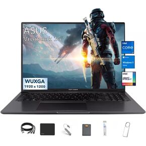 ASUS Vivobook 16" Lightweight Laptop,1920 x 1200 WUXGA IPS Display, Intel Core i7-1355U(10-Core, up to 5GHz), Iris Xe Graphics, 16GB RAM, 1TB SSD, Windows 11H, with 5ave 6-in-1 Accessory Kit