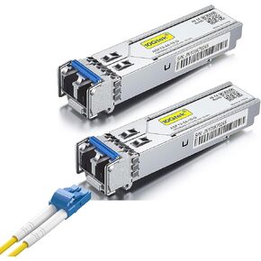 1 Pack of 30M LC to LC OS2 Fiber Patch Cable & 2 Pack of 1.25G SFP 1000Base-LX Transceiver