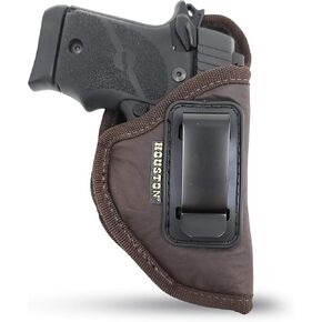 Brown Inside Waistband Gun Holster for Men/Women for Glock 43 & 42, SIG P365, KAHR PM 45, MAKAROV, KELTEC PF9 / P11 (Right). Eco Leather Concealed Handgun Holster 9mm. Pistol Holsters