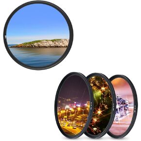 JJC Multi-Coated 62mm UV Filter & Star Cross Screen Starburst Filter for Nikon Z DX 50-250mm f4.5-6.3, Z 35mm f1.8 S, Sony E 10-18mm f4 OSS, Fuji XF 23mm f1.4 R Lens & More 62mm Thread Lenses