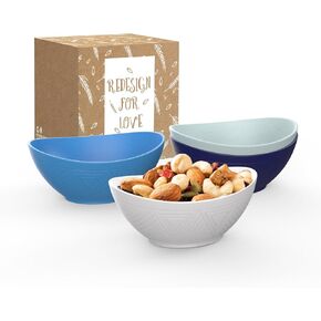 Homienly 9.6 inch Serving Bowls, Large Serving Dishes for Wedding Parties, 60 Oz for Salad, Side Dishes, Pasta, Oval Shape, Microwave & Dishwasher Safe, Set of 4, Black