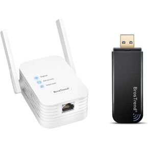 BrosTrend Universal WiFi to Ethernet Adapter + BrosTrend 1200Mbps USB WiFi Network Adapter for Laptop