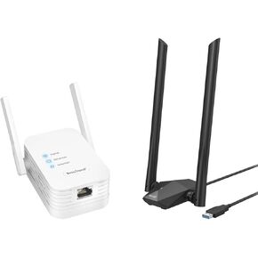 BrosTrend Universal WiFi to Ethernet Adapter + BrosTrend USB WiFi 6 Adapter AX1800 Long Range USB WiFi Adapter