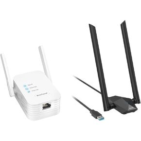 BrosTrend Universal WiFi to Ethernet Adapter + BrosTrend AX1800 USB WiFi 6 Linux Compatible WiFi Adapter for PC