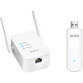 BrosTrend Universal WiFi to Ethernet Adapter + BrosTrend WiFi 6 AX1800Mbps USB WiFi Adapter