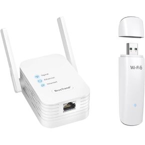 BrosTrend Universal WiFi to Ethernet Adapter + BrosTrend AX1800 WiFi 6 Linux Compatible WiFi Adapter for PC