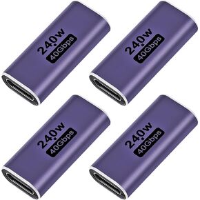 4PCS 240W USB Type C Female to Female Adapter Extender 40Gbps 8K Video Compatible for Tablet Phones Laptop Type C Devices