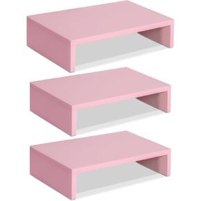 3 PCS Pink Monitor Stand Wood