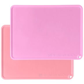Silicone Baby Placemats, Non-Slip Toddler Placemats for Kids Baby Dining Table, Children’s Dining Food Mat，3Pack(Baby Blue&Light Grey&Light Purple)