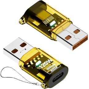 SinLoon USB to USB C Adapter PD 120W Type-C Male to USB-A Female Adapter 10Gbps Data Transfer & Fast Charging Compatible with Laptop, Phone, Tablet & PC, 2 Pack (A Male to C Female)