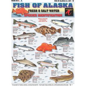 Fish of Alaska Species Identification #16 (Freshwater & Saltwater) - Waterproof Quick Reference Guide | Portable & Built to Last | Double-Sided & Easy to Read | (Size, Location, and Food Quality)