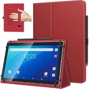 Timovo Universal Case لـ 10.1 بوصة Android Tablet مع حلقة القلم ، وغطاء قابلة للطي خفيفة الوزن مع حزام يدوي لجميع قرص الشاشة اللمسات 9 "-11" ، الأسود