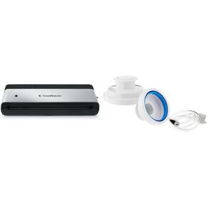 FoodSaver Vacuum Sealing Machine and Jar Sealer Bundle | Vertical Storage | Stainless Steel & Black