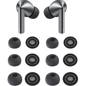 BLUEWALL Ear Tips Compatible with Galaxy Buds 3 Pro Earbuds SM-R630NZAEXAR, 6 Pairs S/M/L Sizes Replacement Silicone Earbuds Tips, Compatible with Galaxy Buds 3 Pro SM-R630 6 Pairs Gray