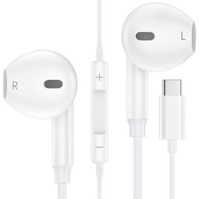 Wired Headphones for iPhone 16e/16 Pro Max/16 Pro/16 Plus/15 Pro Max/15 Pro/15 Plus, USB C Headphones Type C Earbuds Wired in-Ear Earphones for Samsung Galaxy S25 S24 S23 S22 S21 S20, Pixel 9 8a 8 7