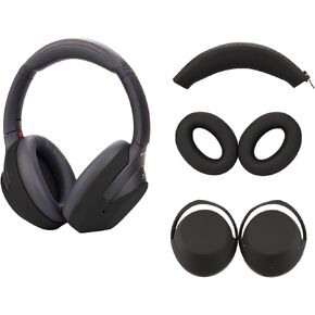 3 Set Case Cover Compatible with Sony WH-1000XM4 Headphones, Soft Silicone Ear Pad & Headband Cover Accessories (Black)