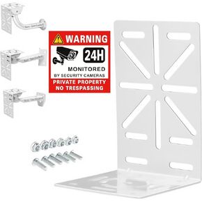 CCTV Camera Mount Bracket Adapter, L-Shape Security Camera Mount Plate, Universal Wall Ceiling Mounting Brackets for PTZ Camera and Dome Surveillance Camera (Stainless Steel Dome Mount Plate)