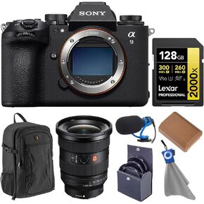 Sony Alpha a9 III Mirrorless Camera with FE 16-35mm f/2.8 GM II Lens, Bundle with TASC300 Microphone, 128GB Memory Card, Battery and 82mm Filter Kit