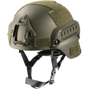 Airsoft Helmet Mich 2000 Tactical Helmet with Ear Protection, Front NVG Mount and Side Rail