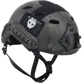 ATAIRSOFT PJ Type Adjustable Tactical Fast Helmet w/Side Rails and NVG Mount
