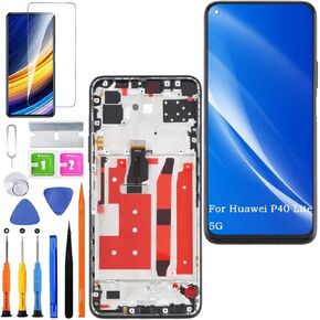 Screen Replacement for Huawei P40 Lite 5G Original, CDY-NX9A LCD Touch Panel Display Digitizer Assembly Repair Parts with Kit（Black with Frame）