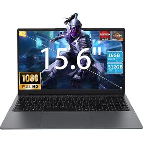15.6 Inch Gaming Laptop - AMD Ryzen 7 5825U Processor (8C/16T,2.0-4.5GHz),AMD Radeon Graphics,32GB DDR4 RAM 1TB NVMe SSD Laptop Computer with Backlit KB,Fingerprint Reader,Webcam Switch (32GB | 1TB)