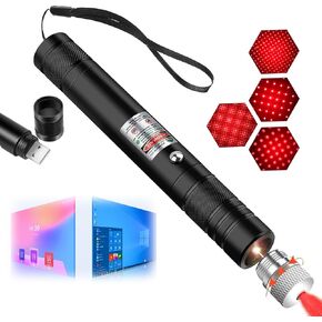 Remote Red Laser Pointer, High Power Laser Pointer, USB Charging, Suitable for Hiking and Astronomy Teaching