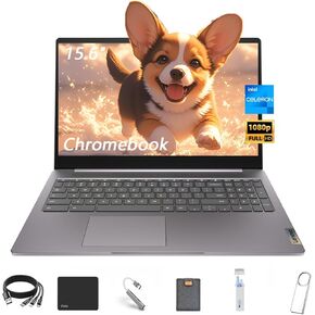 Lenovo IdeaPad 3i 15.6" FHD Chromebook, Intel Celeron N4500, Intel UHD Graphics, 4GB RAM, 64GB eMMC, HDMI, Bluetooth, Chrome OS, Arctic Grey, with 5ave 6-in-1 Accessory Kit