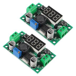 2PCS LM2596 DC-DC قابلة للتعديل أسفل BUCK طاقة تحويل وحدة 4.0-40V إدخال إلى 1.25-37V الإخراج مع عرض الفولتميتر LED