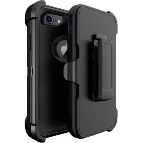 Defender Case for iPhone 7/8 Plus, Heavy Duty Shockproof Dustproof 3 in 1 Rugged Protective Bumper Cover, Military Grade Drop Protective Phone Case (Black)