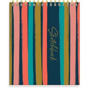 Designer Greetings Designer Papers, Top Bound Spiral Sketchbook, Multicolor Rainbow Design ¬– 120 Sheets (8.375" x 10") ¬Perfect for Artists and Creatives!