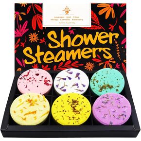 MR Shower Steamers Aromatherapy - 20 Pack Shower Bombs Aromatherapy Birthday Gifts for Women, Organic Watermelon, Orange & Vanilla, Sea Salt & Orange, Rose, Tea Tree, Gift Baskets for Women