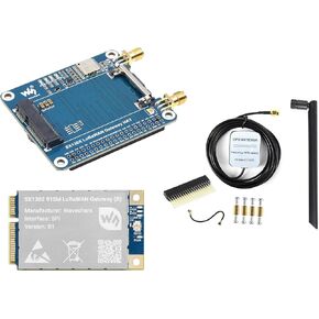 SX1302 915M LoRaWAN Gateway HAT Compatible with Raspberry Pi 5/4B/3B/Zero/Zero W/Zero 2W/Pico/Pico W/Pico 2, Mini-PCIE Socket, Long Range Transmission, Large Capacity