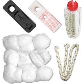 Consumption Supplies Package for Petrol Fuel Lighter,Universal Lighter Replacement Repair Kit, Flint Stones,Cotton Wick,Cotton, Rubber Gaskets (Compatible with Zipo Zoro lighters)