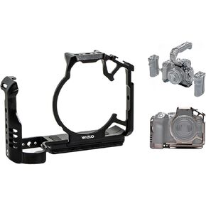 YanZuo Camera Cage for Canon EOS R6 Mark II- Camera Protection Frame Rig for R6 mark 2 with Arca Base,Cold Shoe,Strap Slot,1/4 in Screw Holes,Compatibility with Stabilizer- for Vlog Video Shooting