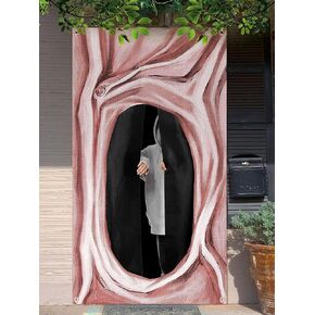 Preboun Wonderland Tea Party Decoration Rabbit Hole Decorations Fairy Tea Party Backdrops Fairy Tale Photo Backdrop Photo Door Banner for Wonderland Birthday Supply