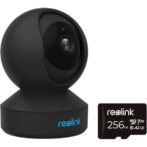 REOLINK 2K Indoor WiFi Camera Bundle with 256GB microSD Card, 3MP Plug-in Security Camera, Ideal for Baby Monitor/Pet Camera, E1