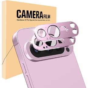 2 Pack for Google Pixel 9 Pro XL Camera Lens Protector,Premium Metal Tempered Glass Camera Cover,Anti-Scratch High Definition Camera Screen Protector for Pixel 9 Pro XL (Pink)