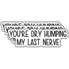 (3Pcs) You're Dry Humping My Last Nerve Sticker Funny Quote Sarcastic Waterproof Vinyl Sticker for Books Laptops Phone Water Bottles Tumbler Cup Kindle Decals 3 Inch