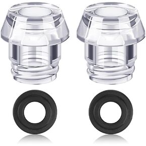 Eaasty Coffee Percolator Knob Plastic Replacement Top with Washer Rings Compatible with Farberware Transparent Coffee Percolator Top Replacement(2 Sets)