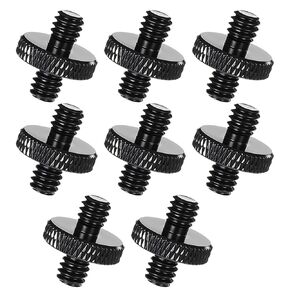 1/4" Male to 1/4" Male Tripod Screw, 8 PCS Black Aluminum Alloy Double Head Adapter for Camera Cage Mounting Accessories
