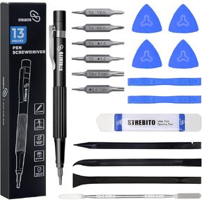 Strebito Spudger Pry Tool Kit 11 قطعة فتحة فتحة+13 في -1 حزمة مفك البراغي الجيب المغناطيسي متعددة البراغي