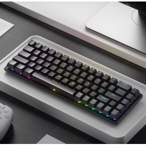 Wired Portable 60% Mechanical Feeling Gaming Keyboard,RGB LED Backlit Compact 68 Keys Mini Wired Office Keyboard for Windows Laptop PC Mac Gamer, Typist, Travel on Business Trip Black–Grey