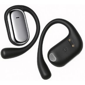 EUQQ Ultra Open-Ear-Headphones Wireless Bluetooth - Bone Conduction Earbuds with Open Air Ergonomic Fit, Waterproof Running Earphones, Secure Over-Ear Buds Ideal for Sport, Fitness, Carbon Black