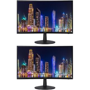 acer Nitro ED240Q Curved 24-inch 1080P Full HD 75 Hz 1 ms LED Gaming Monitor, 2-Pack Bundle with Eye Care, Frameless, FreeSync, VGA, HDMI, black