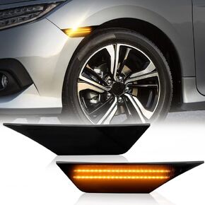 D-Lumina LED Side Marker Lights Assembly Smoked Lens Amber for 2015 2016 2017 2018 2019 2020 2021 2022 Jee-p Renegade Front Fender Side Marker Lamp, OEM Side Marker Light Replacement, Pack of 2