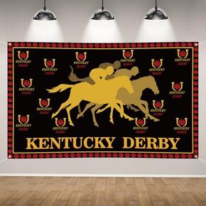Kentucky Backdrop for Photography Horse Racing Run for the Rose Banner Churchill Day Party Decorations and Supplies for Home Party-71 × 43 ''