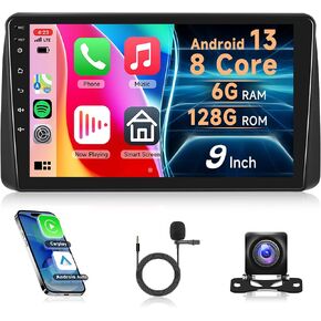 8 Core 6G+128G Car Radio for Dodge Grand Caravan 2011-2020, Rimoody Android 13 Car Stereo for Chrysler Grand Voyager/Town&Country 2011-2015, 9'' Touch Screen Wireless CarPlay Android Auto GPS/WiFi DSP